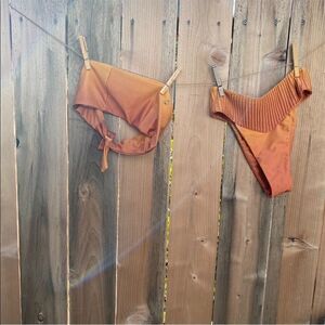 Asherah orange ombré bandeau bikini size xs